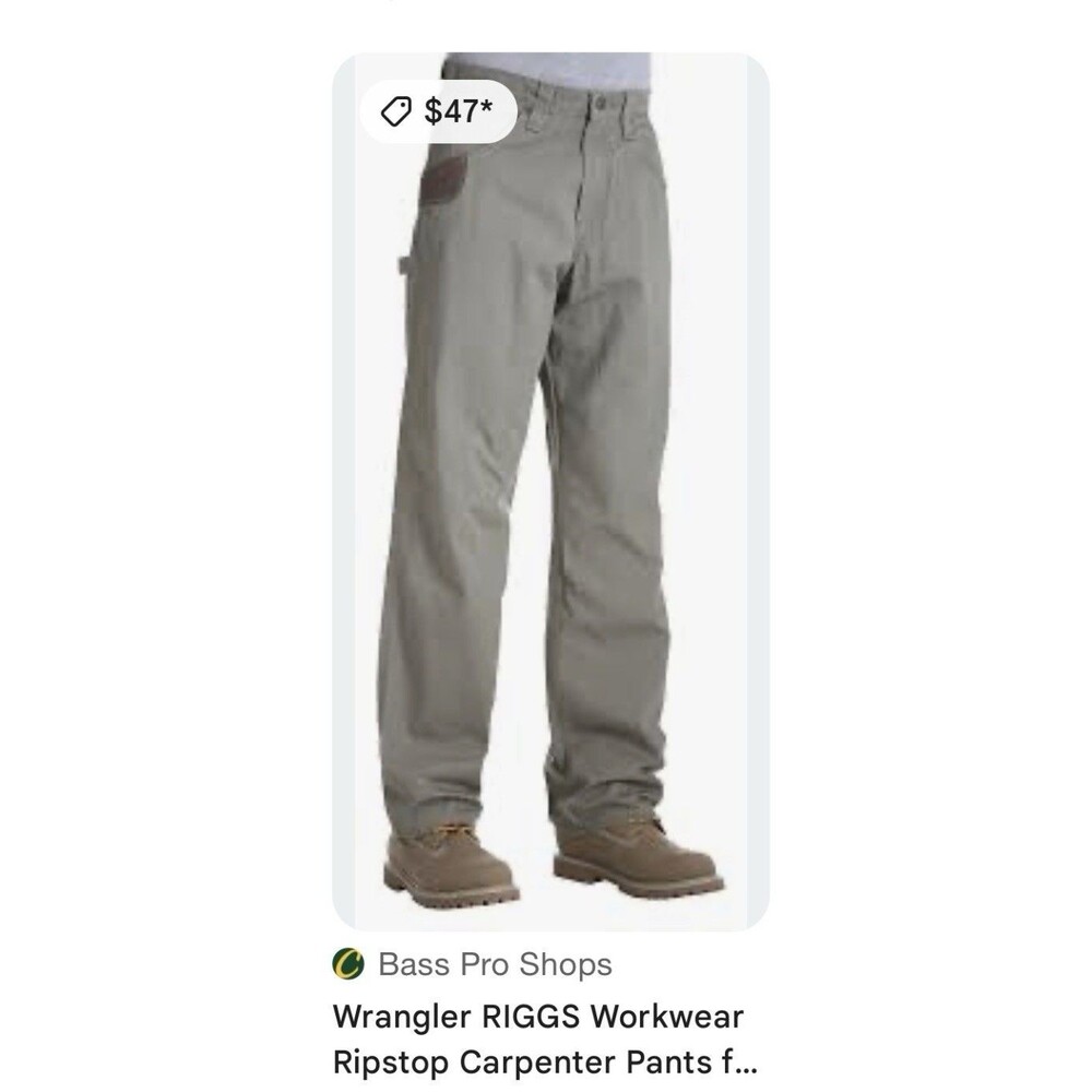 Wrangler Riggs Workwear Men's Ripstop Ranger Carpenter Pants Size 34 X 34